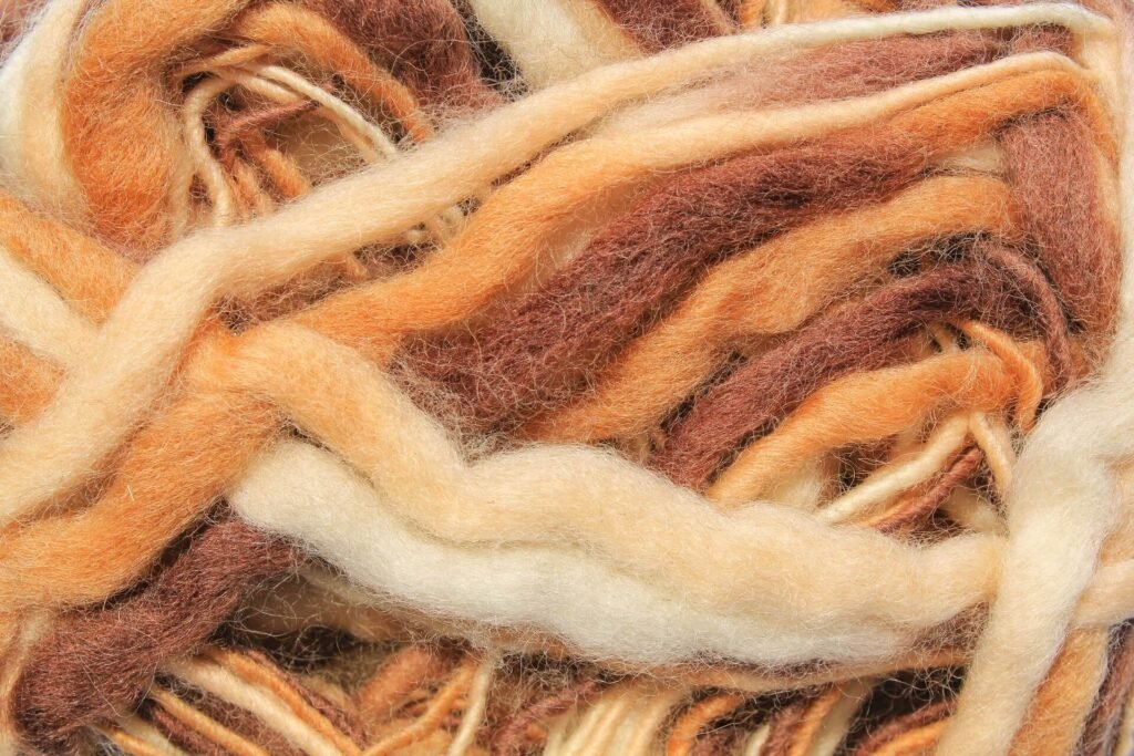 Colorful beige and brown merino wool